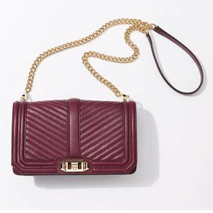 REBECCA MINKOFF Chevron Quilted Love Crossbody Bag